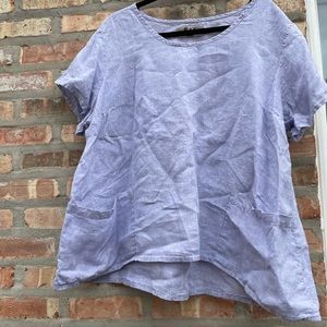 Flax linen shirt blouse top size 1G 18-20